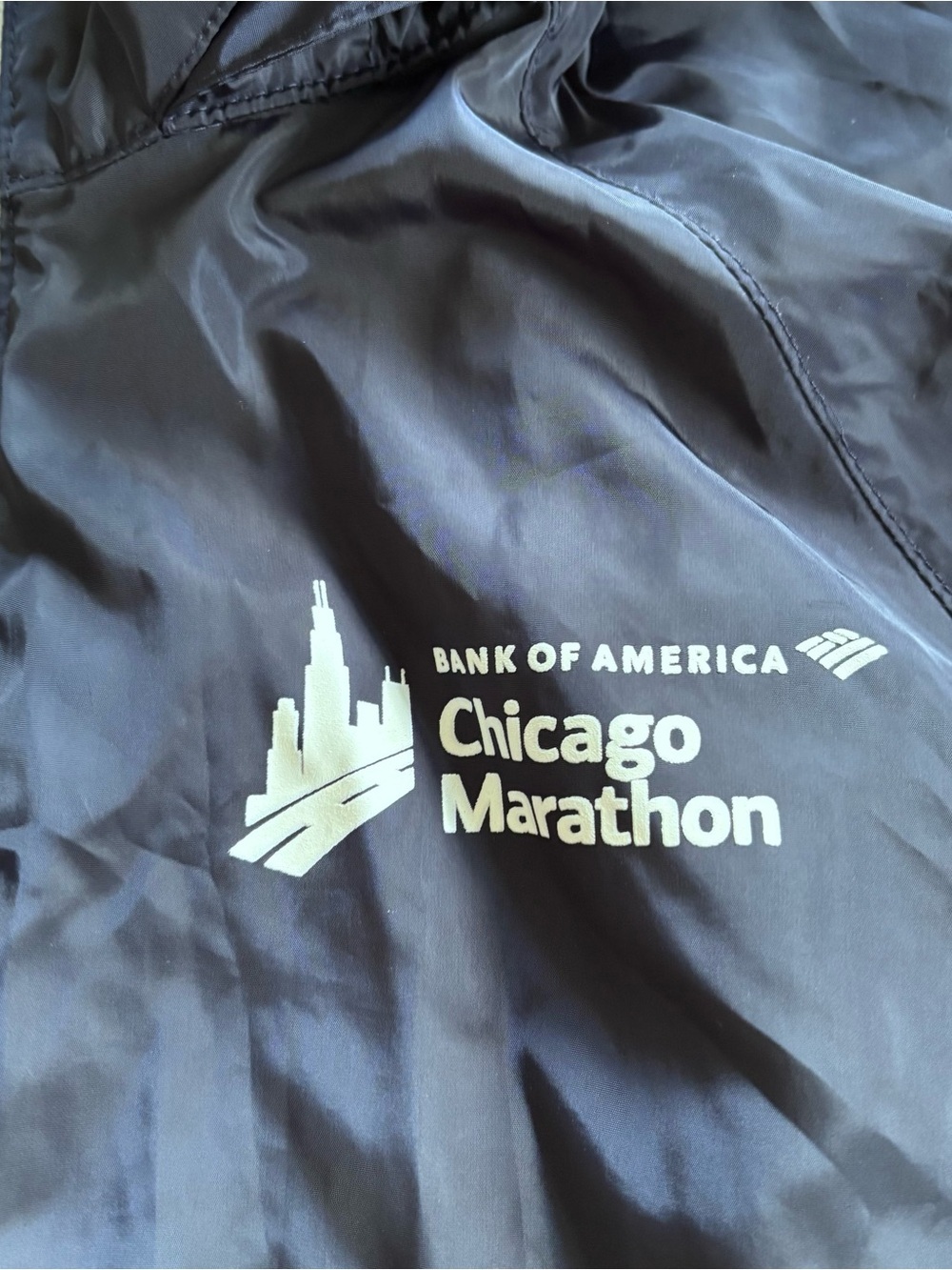 Navy Hooded Windbreaker Running Jacket - Chicago Marathon - Picture 3 of 12
